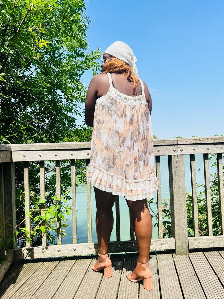 Nude Tie-Dye Babydoll Dress - One Wear Freedom 
