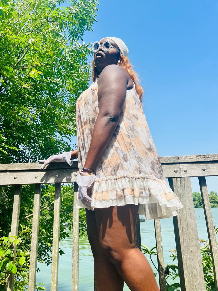 Nude Tie-Dye Babydoll Dress - One Wear Freedom 