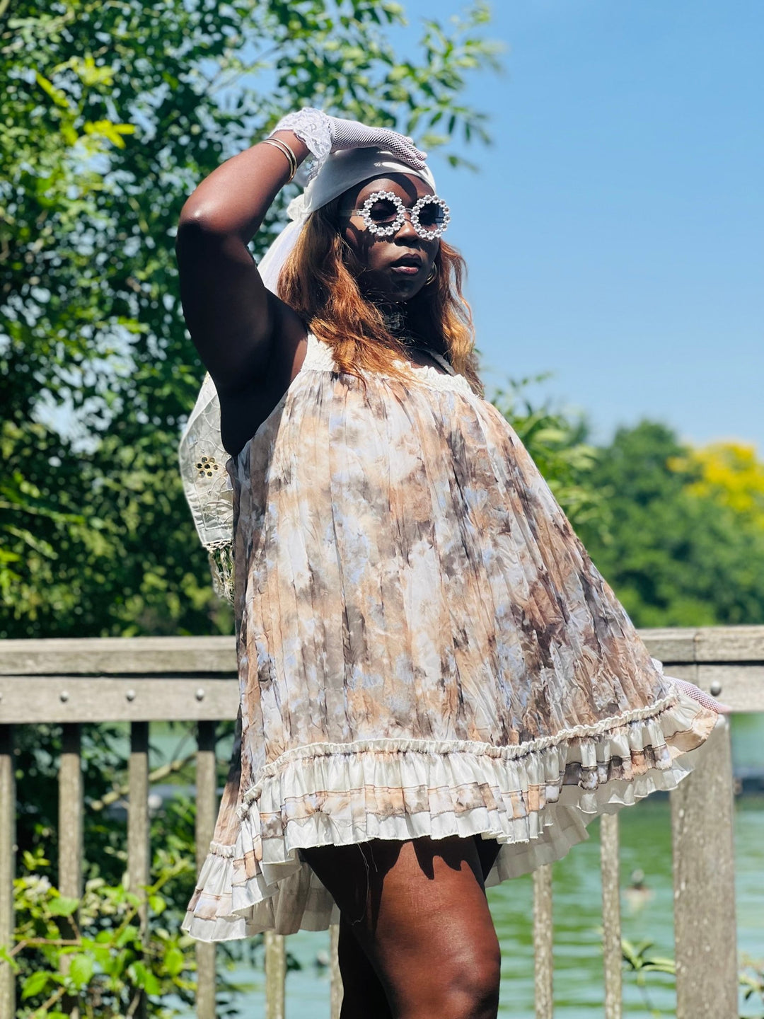 Nude Tie-Dye Babydoll Dress - One Wear Freedom 