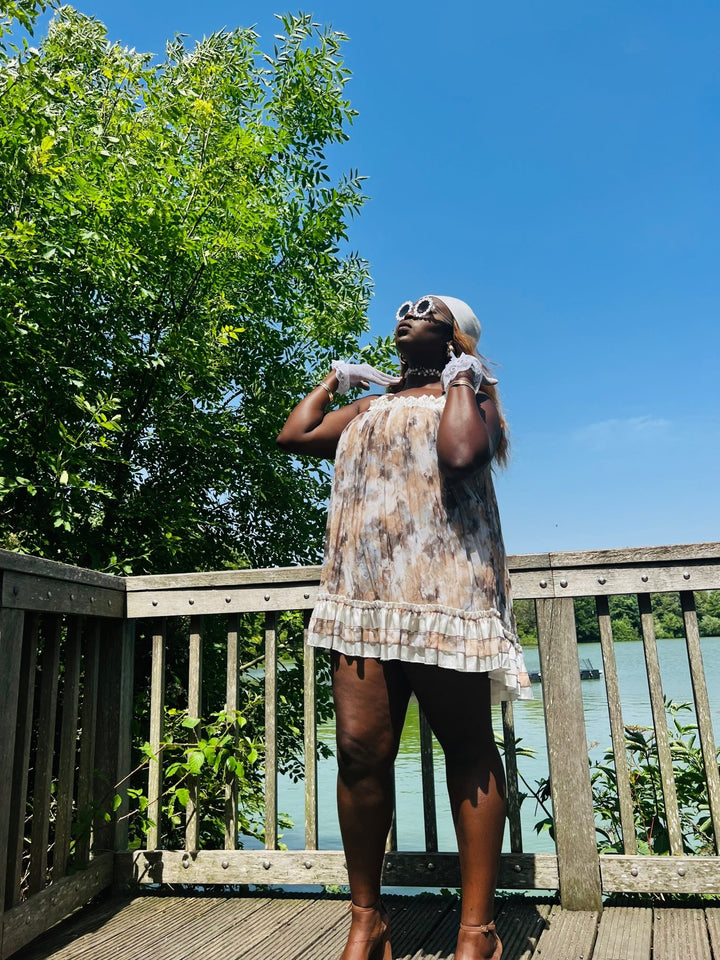 Nude Tie-Dye Babydoll Dress - One Wear Freedom 
