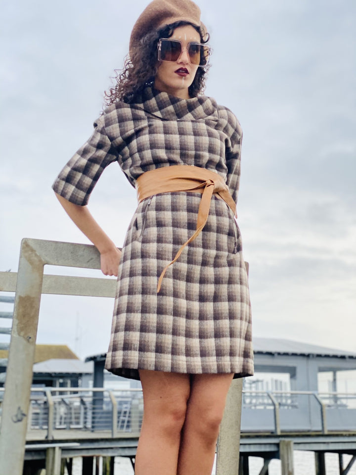 Overcast Plaid Polo Mini Dress - One Wear Freedom 