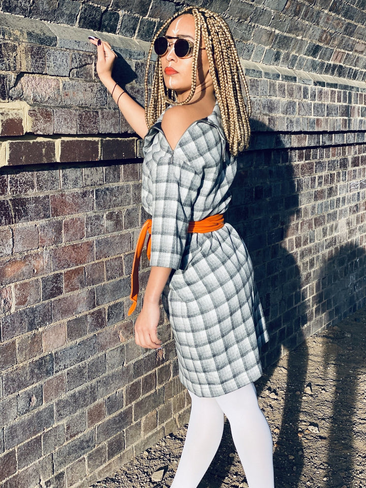 Overcast Plaid Polo Mini Dress - One Wear Freedom 
