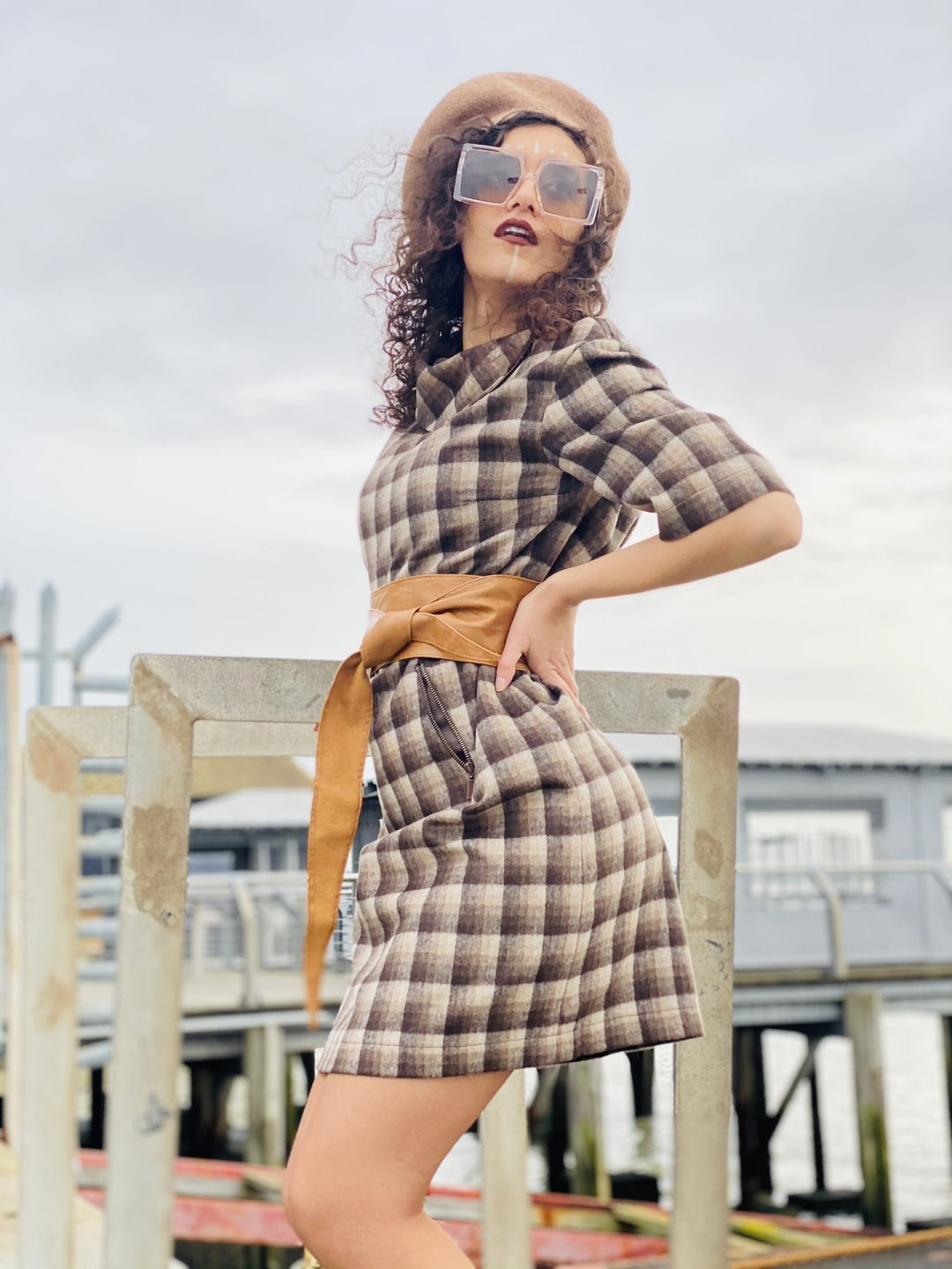 Overcast Plaid Polo Mini Dress - One Wear Freedom 