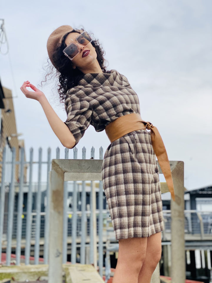 Overcast Plaid Polo Mini Dress - One Wear Freedom 