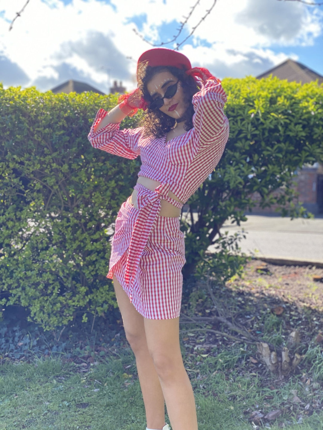 Picnic Barbie Wrap Shirt + Mini Skirt Co-ord - One Wear Freedom 