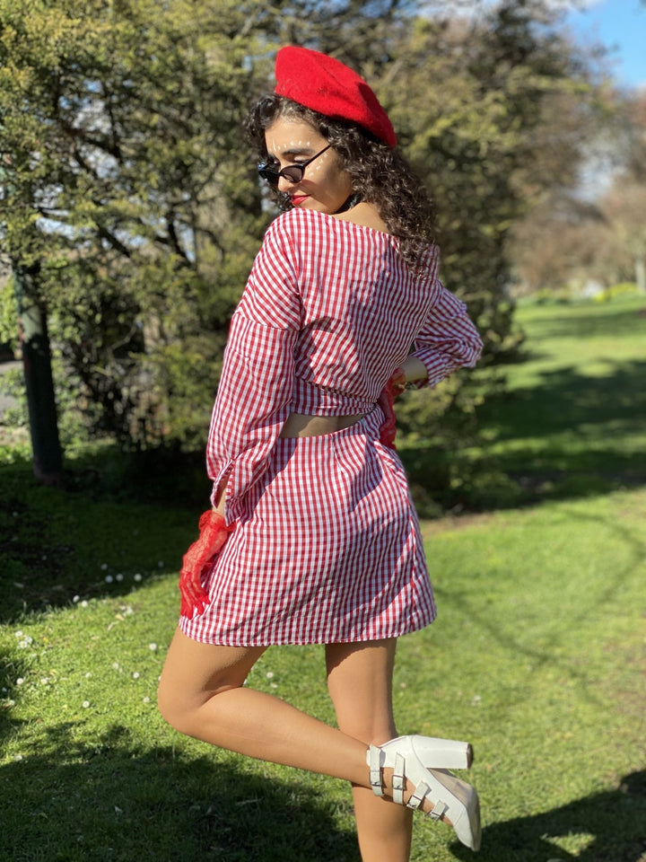 Picnic Barbie Wrap Shirt + Mini Skirt Co-ord - One Wear Freedom 