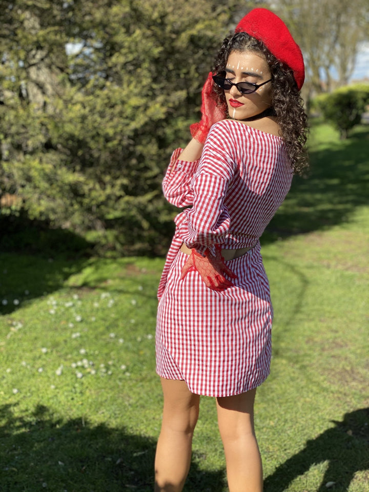 Picnic Barbie Wrap Shirt + Mini Skirt Co-ord - One Wear Freedom 