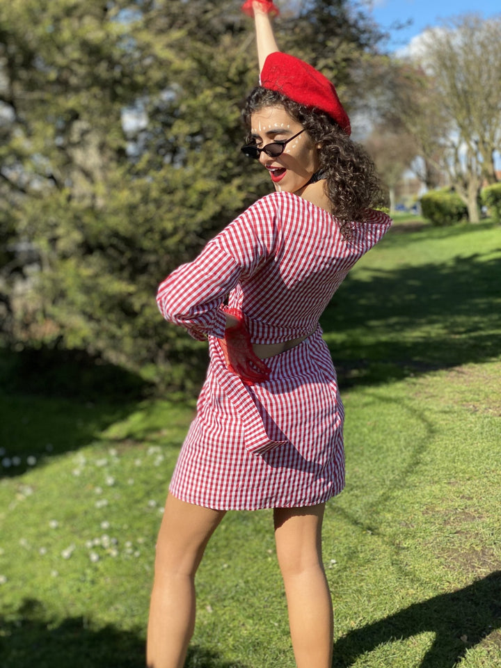 Picnic Barbie Wrap Shirt + Mini Skirt Co-ord - One Wear Freedom 