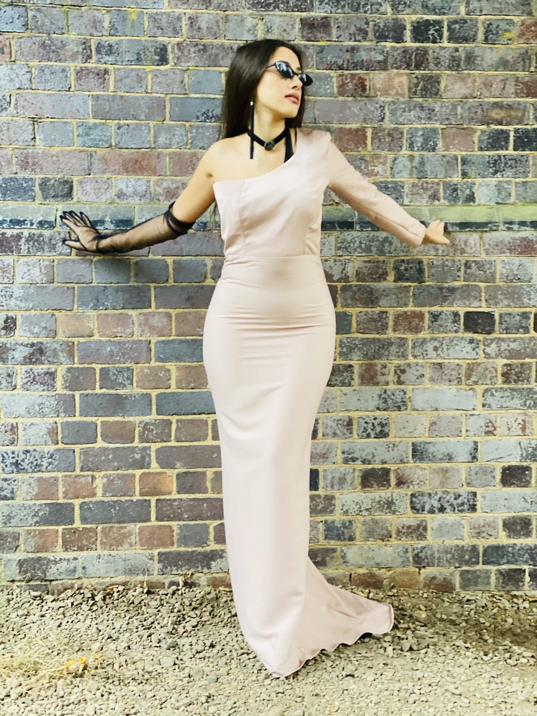 Pink Champagne One-Shoulder Gown - One Wear Freedom 