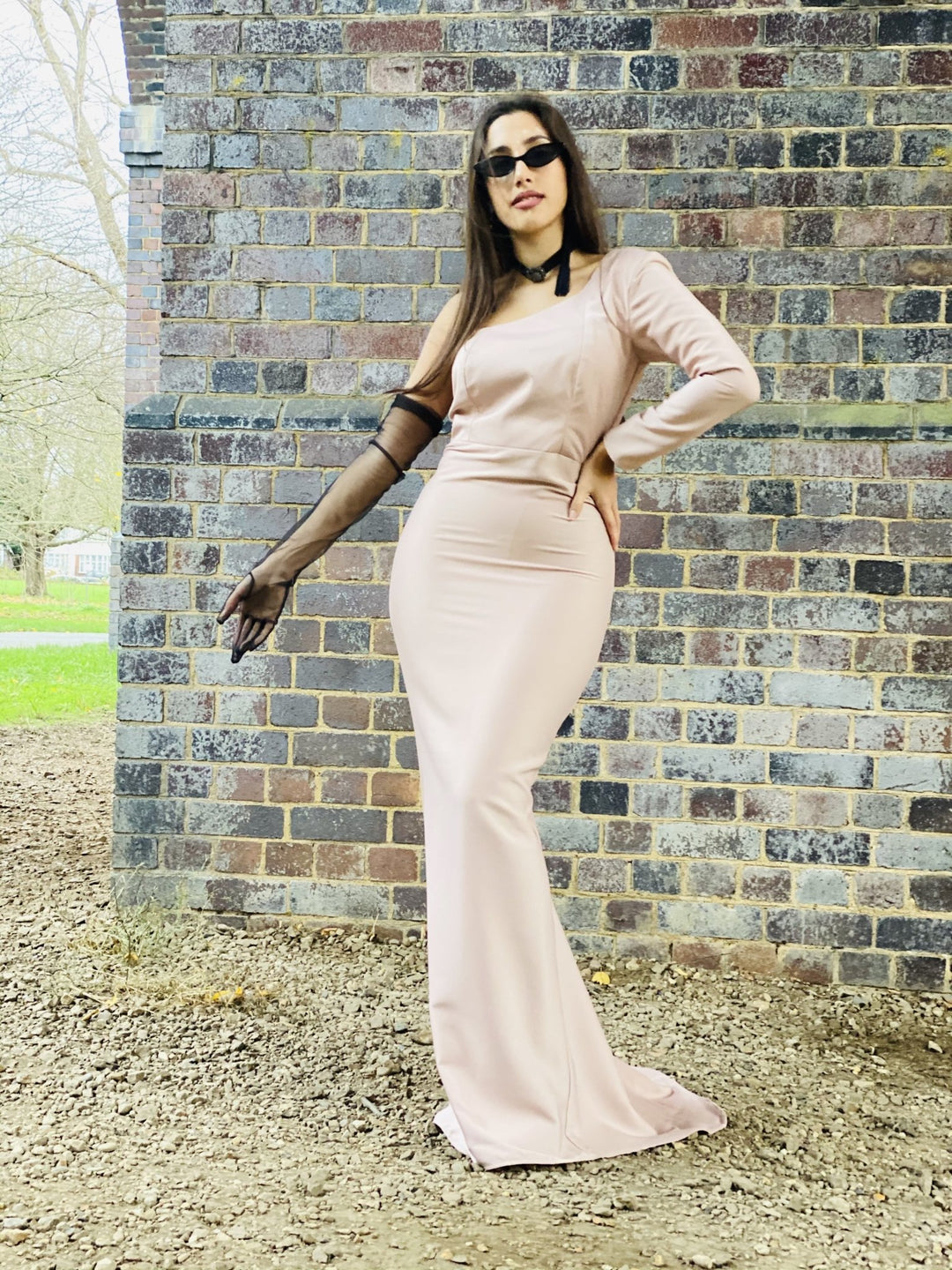 Pink Champagne One-Shoulder Gown - One Wear Freedom 