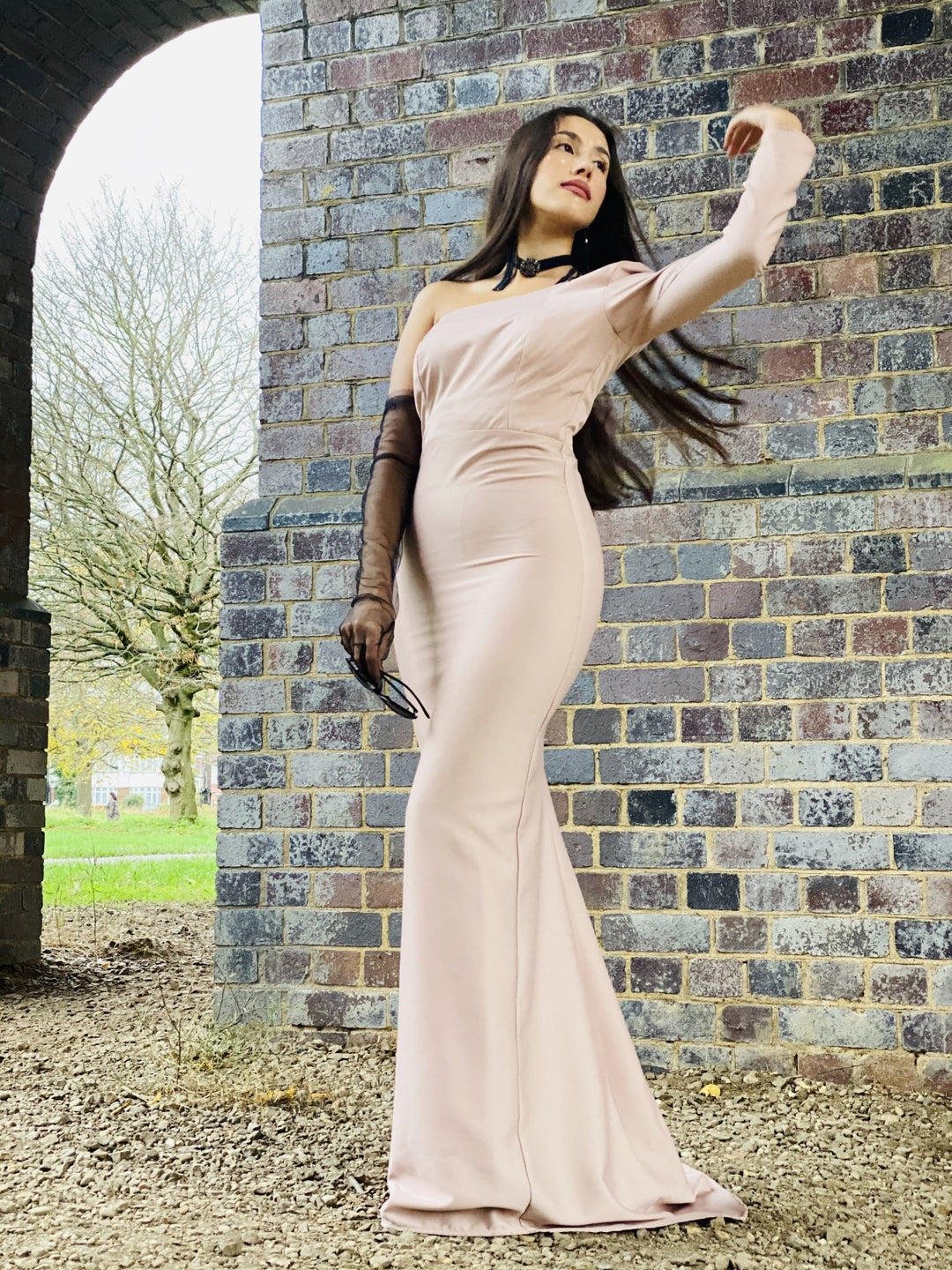 Pink Champagne One-Shoulder Gown - One Wear Freedom #product_tags#