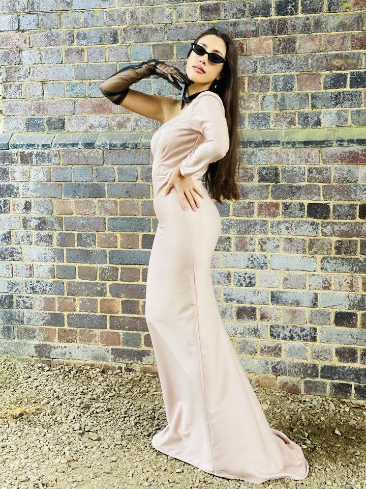 Pink Champagne One-Shoulder Gown - One Wear Freedom 