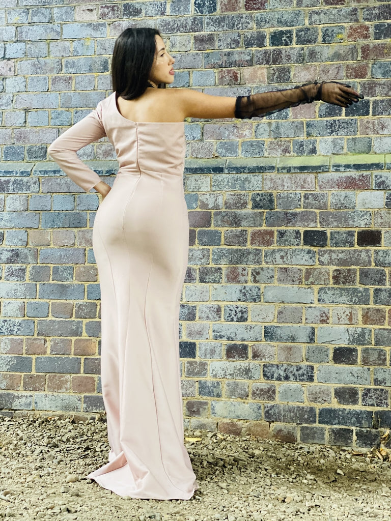 Pink Champagne One-Shoulder Gown - One Wear Freedom #product_tags#