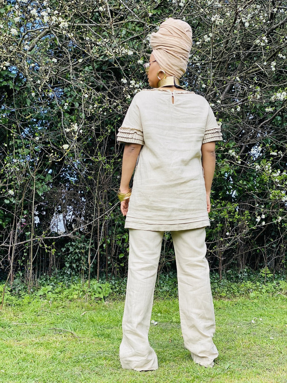 Pleated Caramel T-shirt Co-ord - One Wear Freedom #product_tags#