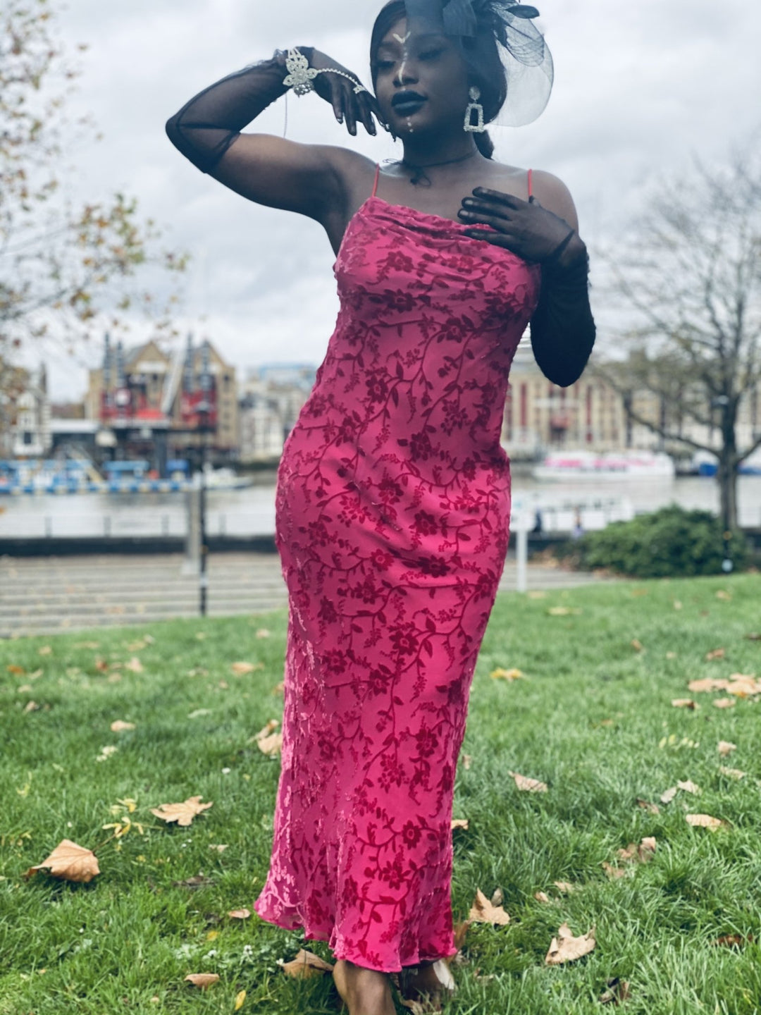 Pretty in Pink Vintage Chiffon + Burnout Velvet Dress - One Wear Freedom 