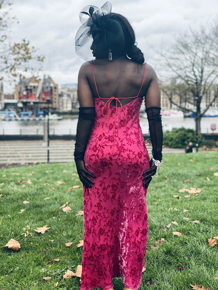 Pretty in Pink Vintage Chiffon + Burnout Velvet Dress - One Wear Freedom 