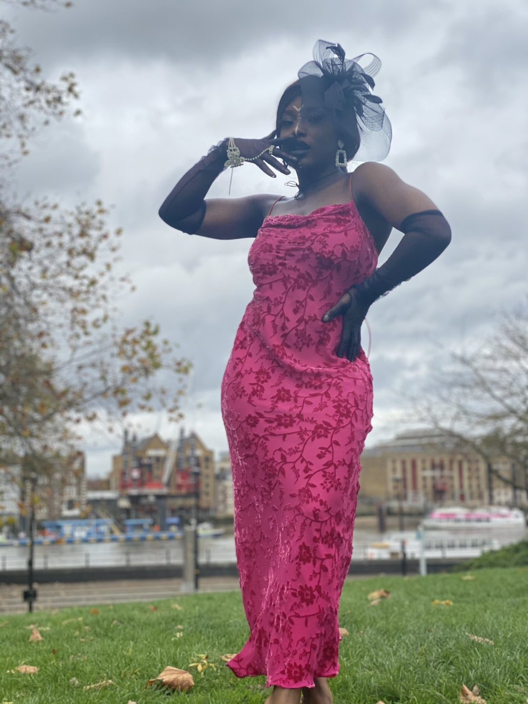 Pretty in Pink Vintage Chiffon + Burnout Velvet Dress - One Wear Freedom #product_tags#