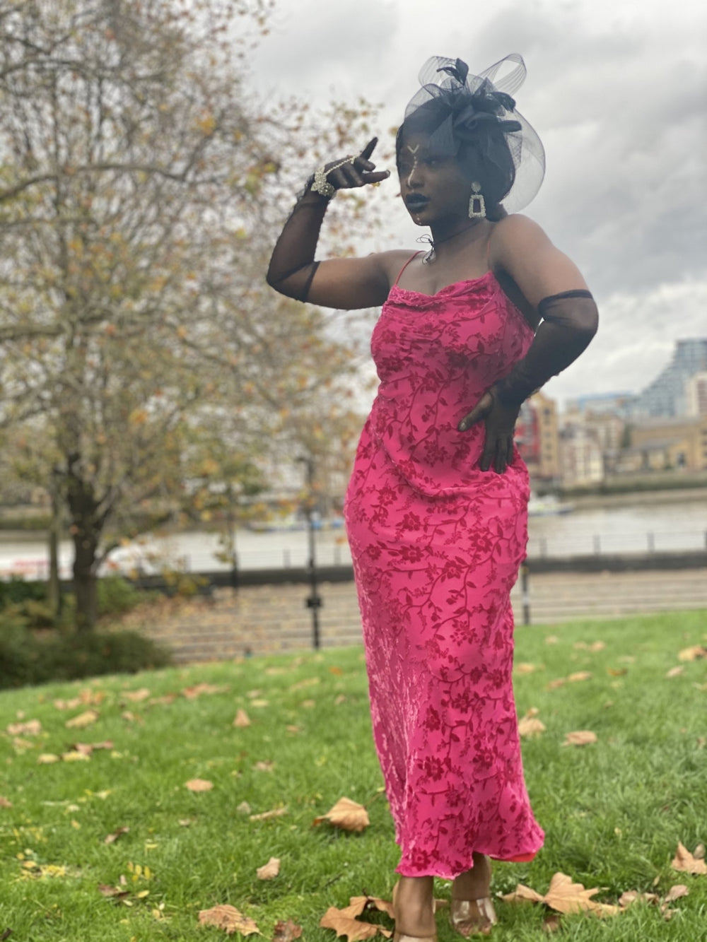 Pretty in Pink Vintage Chiffon + Burnout Velvet Dress - One Wear Freedom #product_tags#