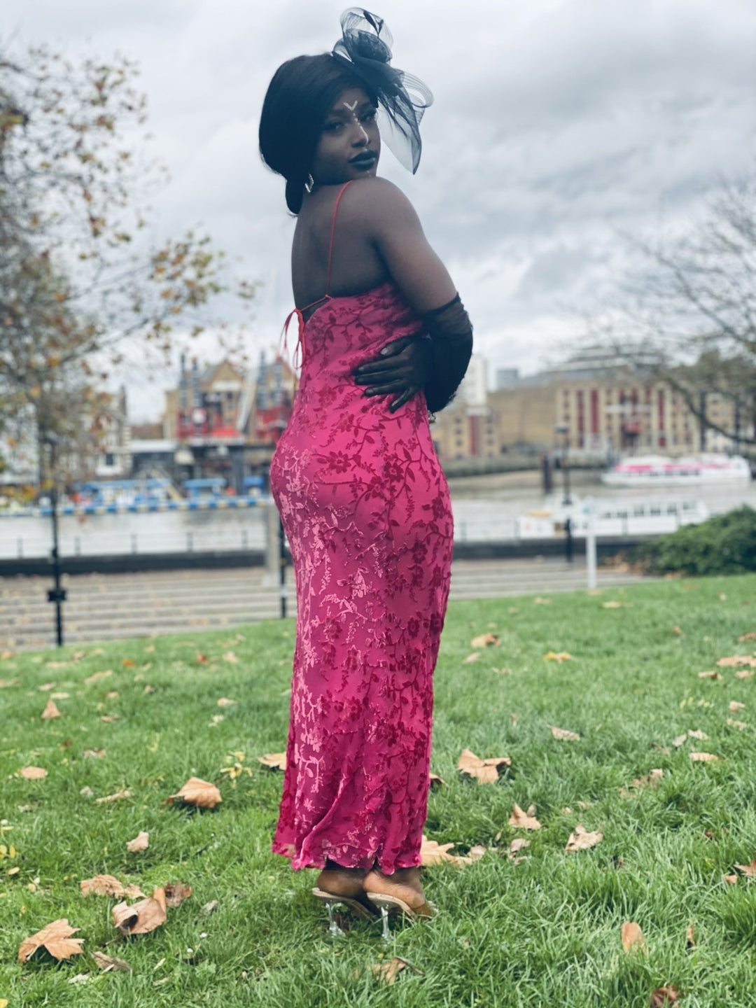 Pretty in Pink Vintage Chiffon + Burnout Velvet Dress - One Wear Freedom 