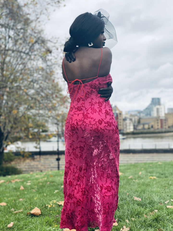 Pretty in Pink Vintage Chiffon + Burnout Velvet Dress - One Wear Freedom 
