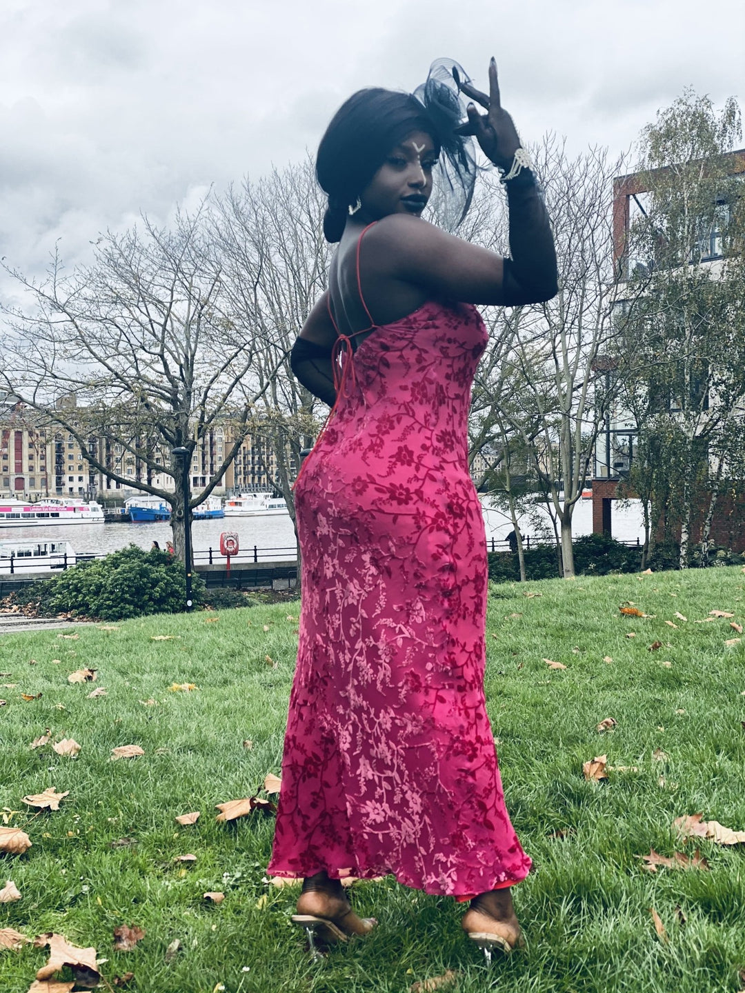 Pretty in Pink Vintage Chiffon + Burnout Velvet Dress - One Wear Freedom 