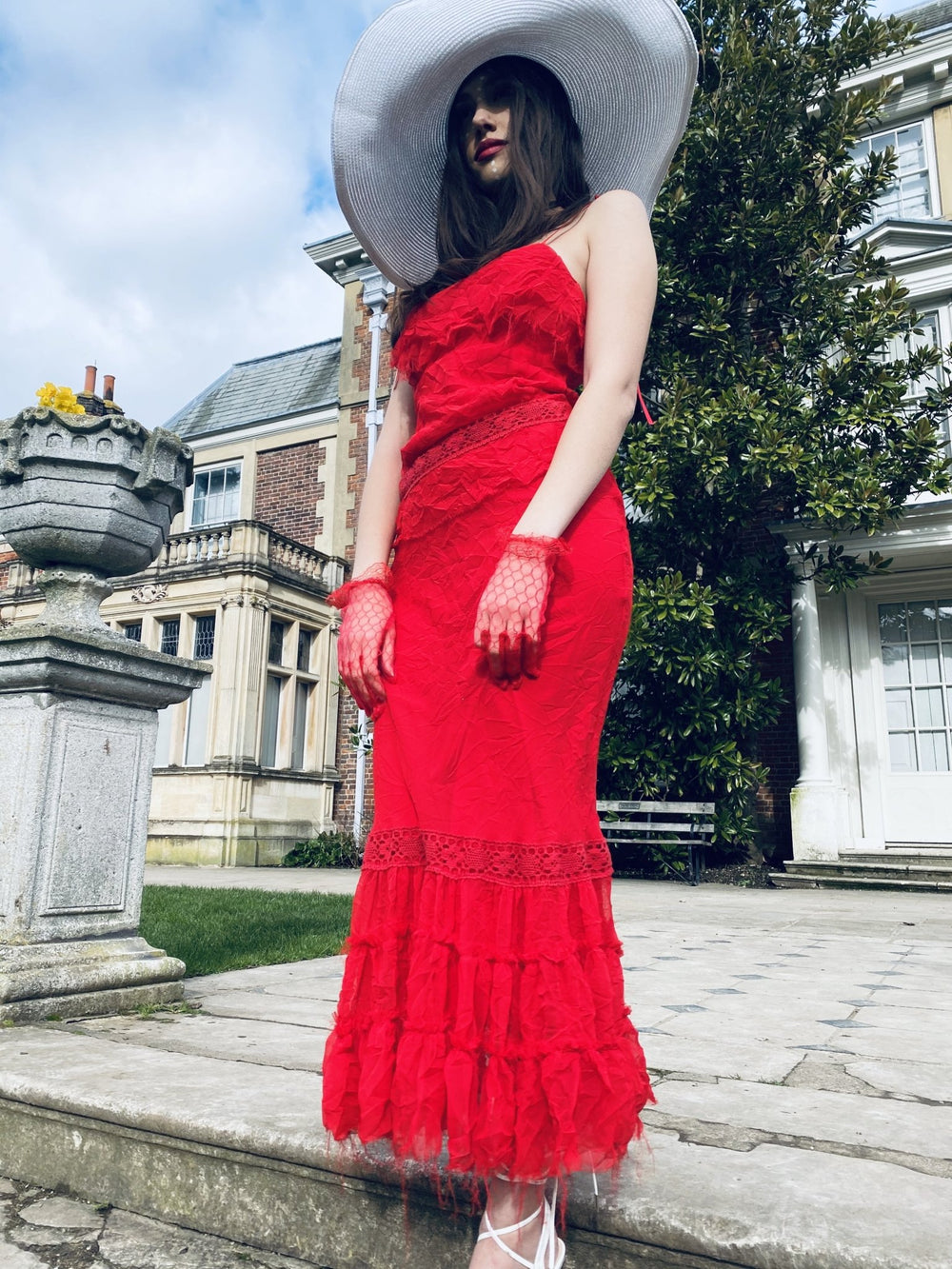 Red Azalea Ruffle Maxi Skirt + Ribbon Cami Co-ord - One Wear Freedom #product_tags#