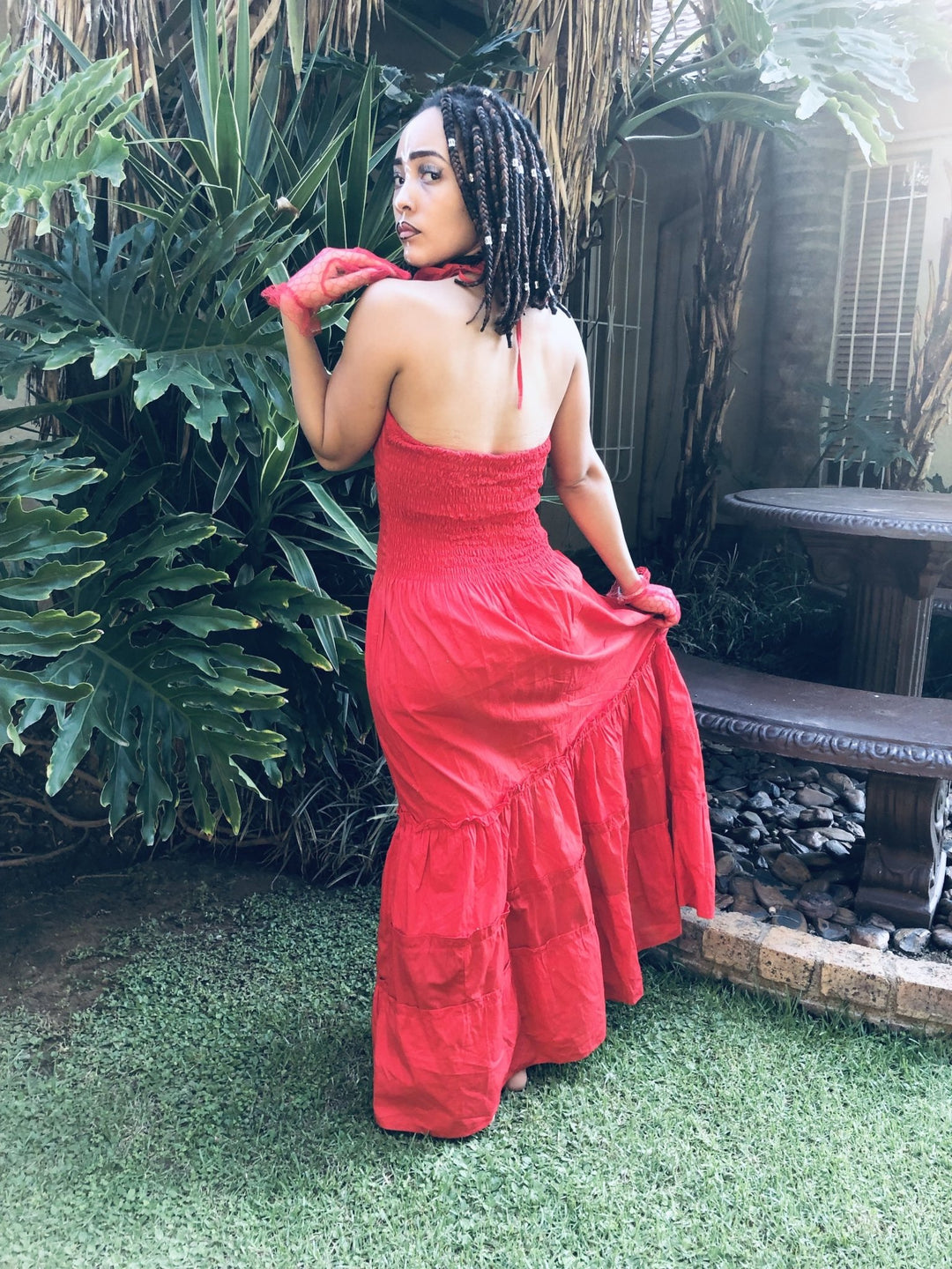 Rocket Red Snapdragon Maxi Dress - One Wear Freedom 
