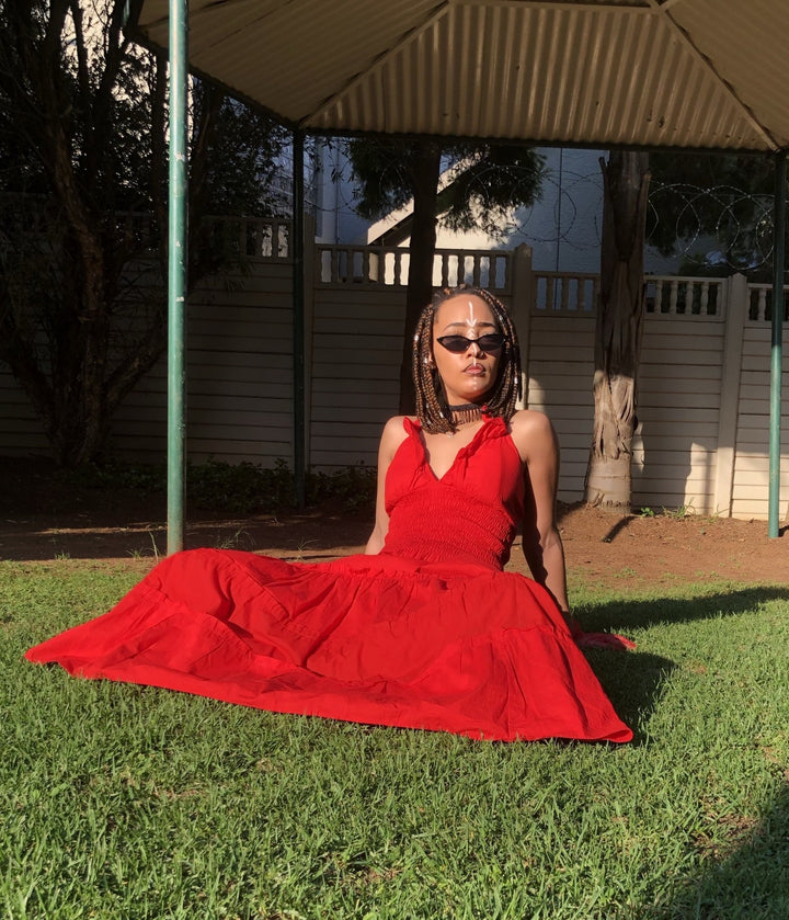 Rocket Red Snapdragon Maxi Dress - One Wear Freedom 
