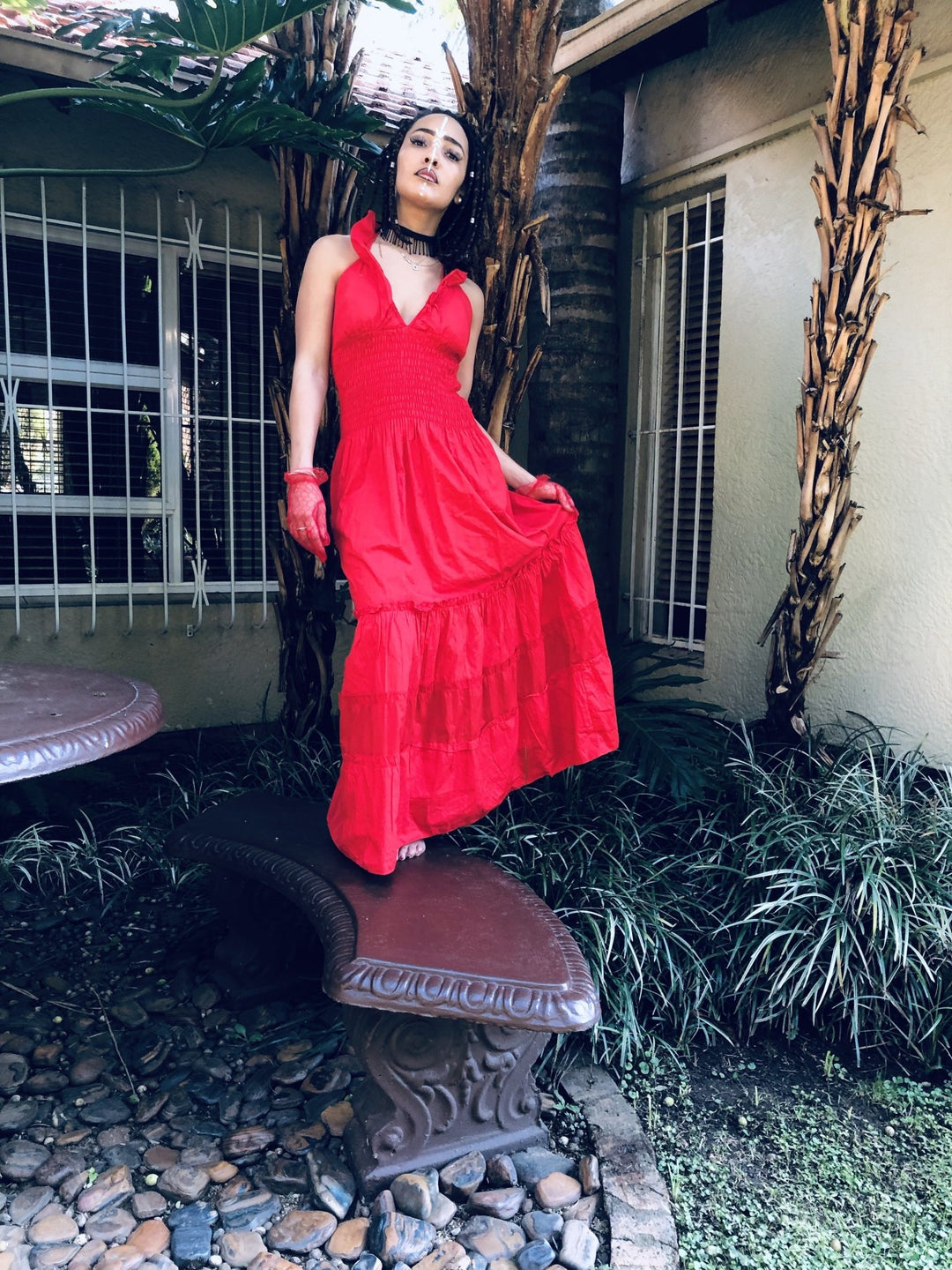 Rocket Red Snapdragon Maxi Dress - One Wear Freedom 