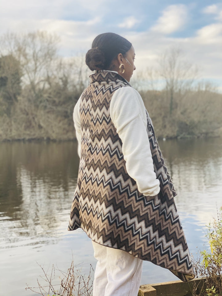 Shades of Brown ZigZag Waist Coat - One Wear Freedom 