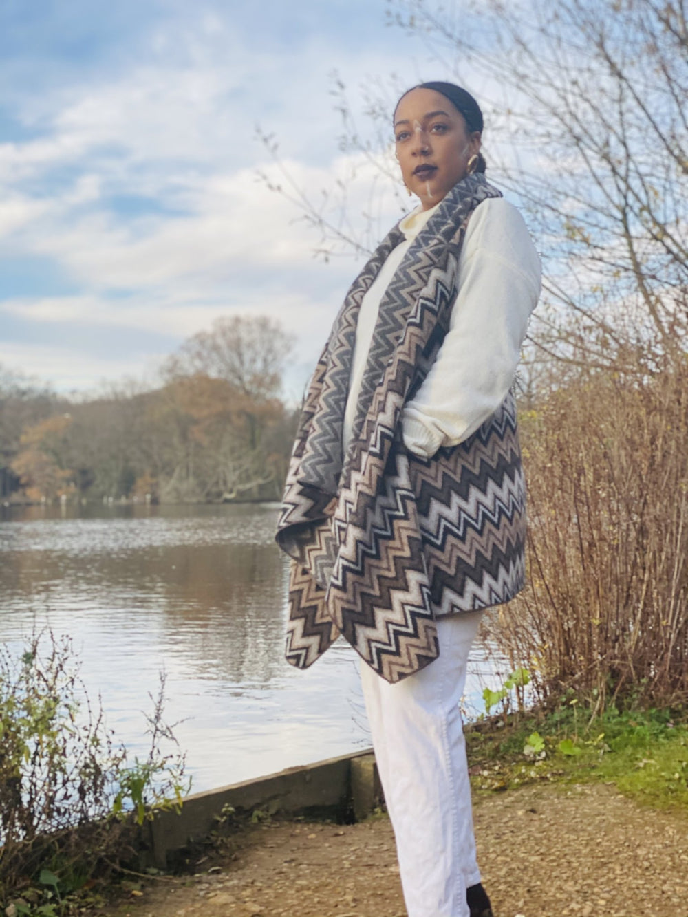 Shades of Brown ZigZag Waist Coat - One Wear Freedom #product_tags#