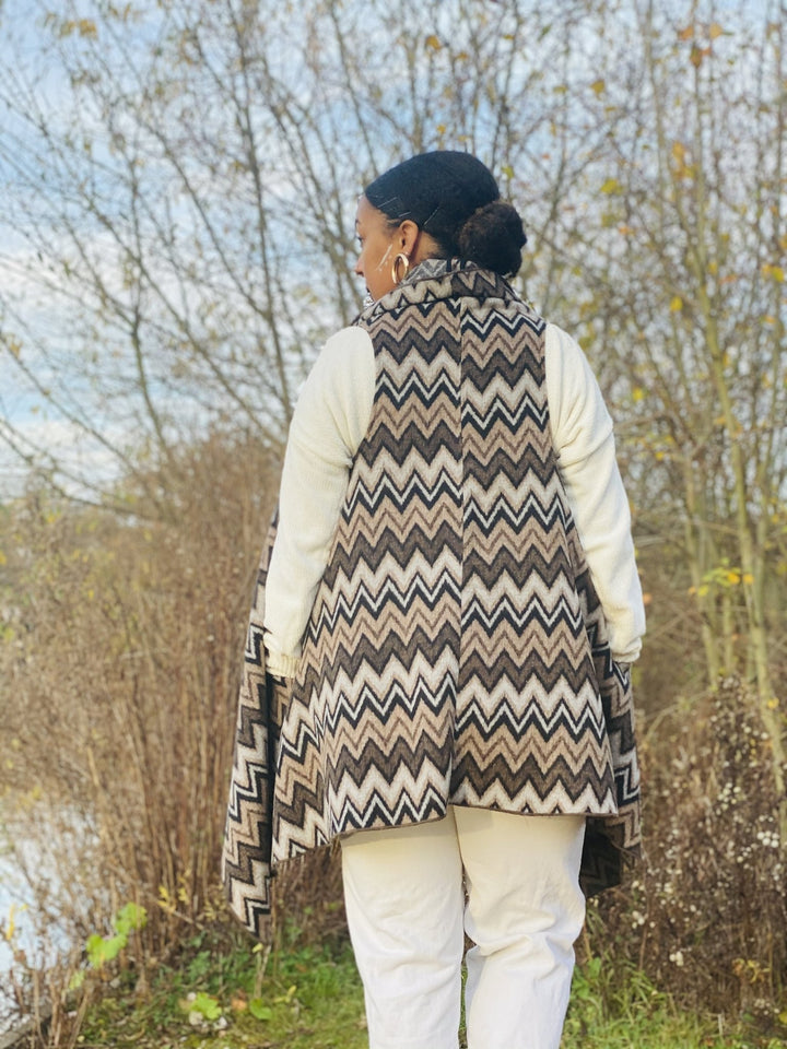 Shades of Brown ZigZag Waist Coat - One Wear Freedom 
