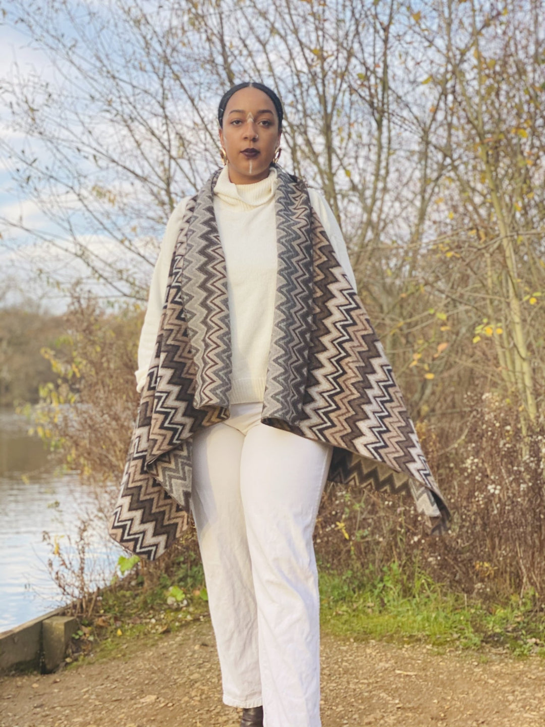 Shades of Brown ZigZag Waist Coat - One Wear Freedom 