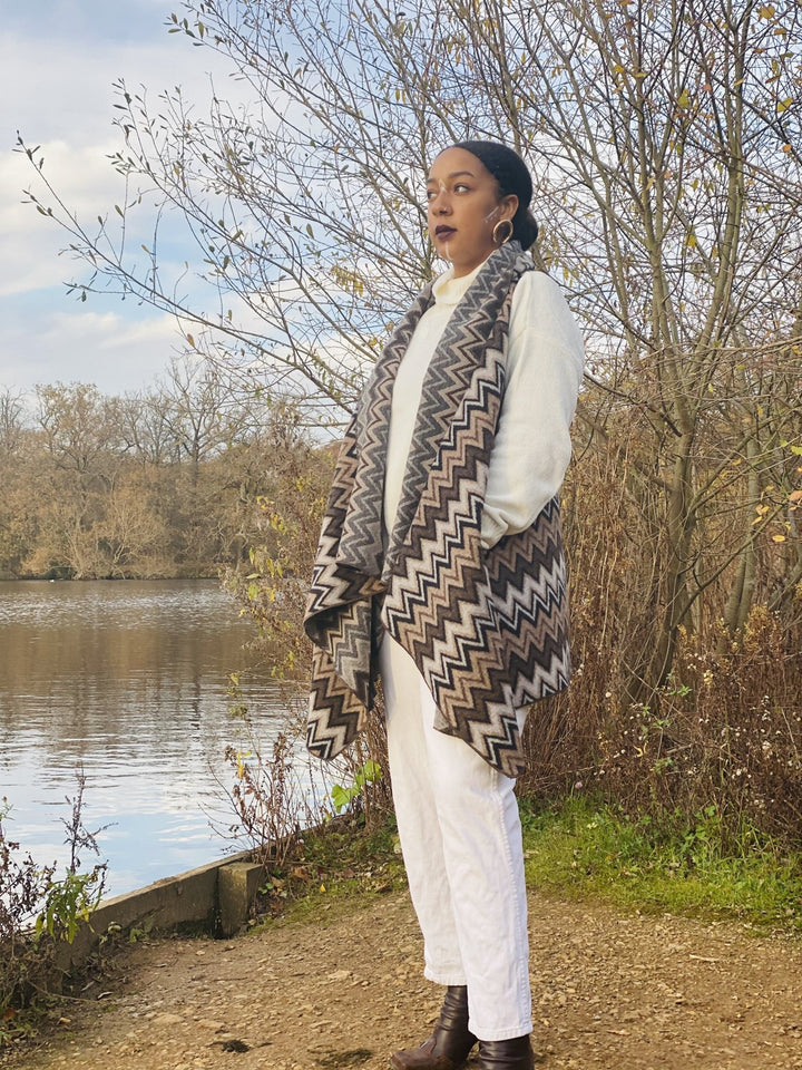 Shades of Brown ZigZag Waist Coat - One Wear Freedom 