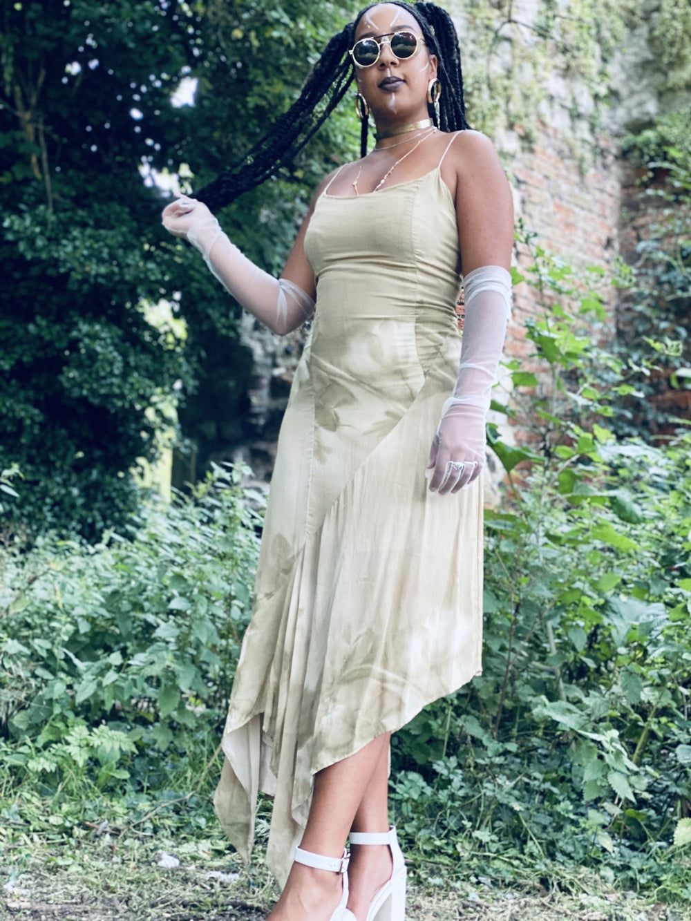 Shades of Khaki Boho Waterfall Dress - One Wear Freedom #product_tags#