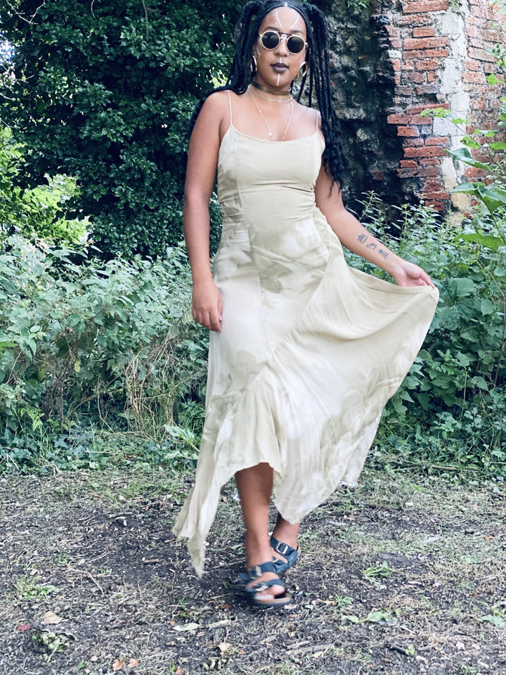 Shades of Khaki Boho Waterfall Dress - One Wear Freedom 