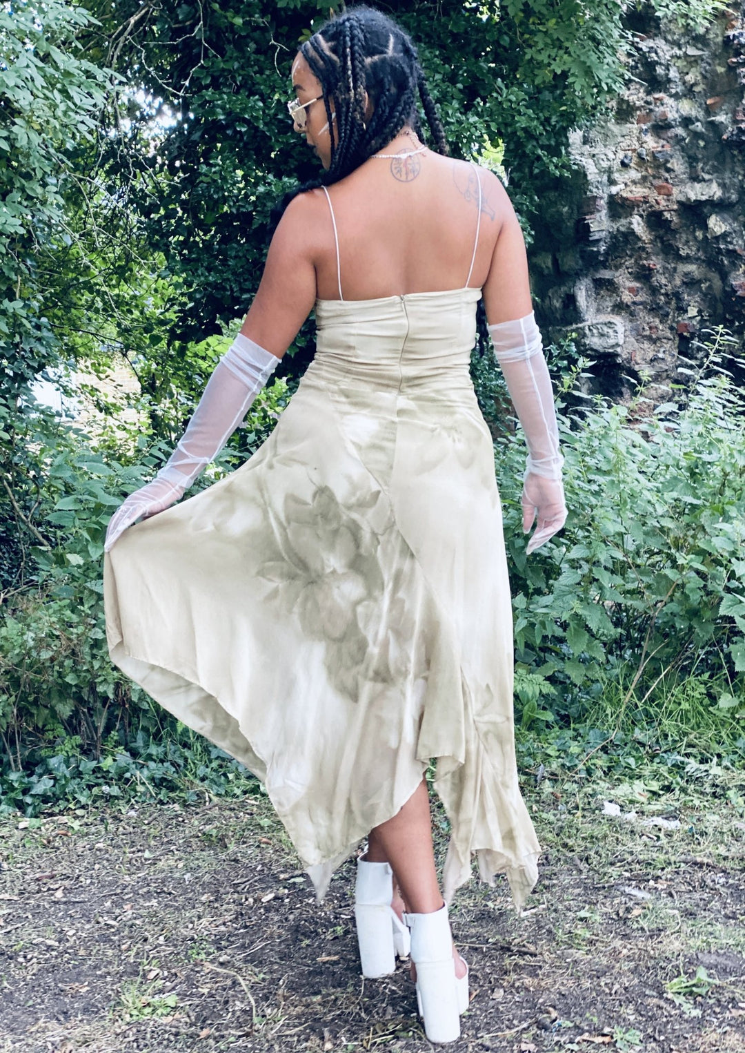 Shades of Khaki Boho Waterfall Dress - One Wear Freedom 