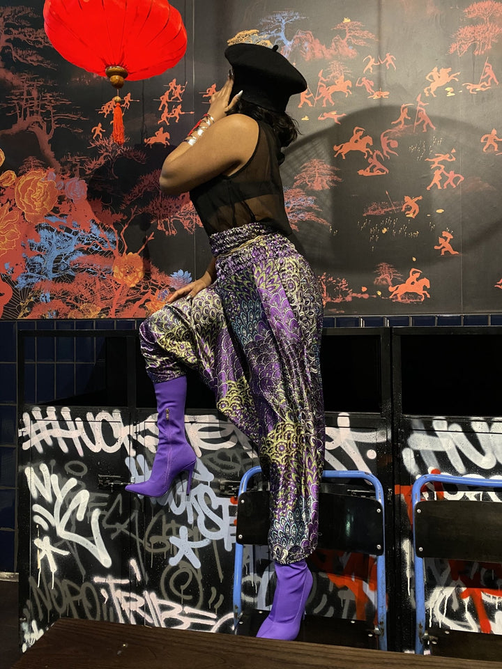 Silky Peacock Aladdin Trousers - One Wear Freedom 