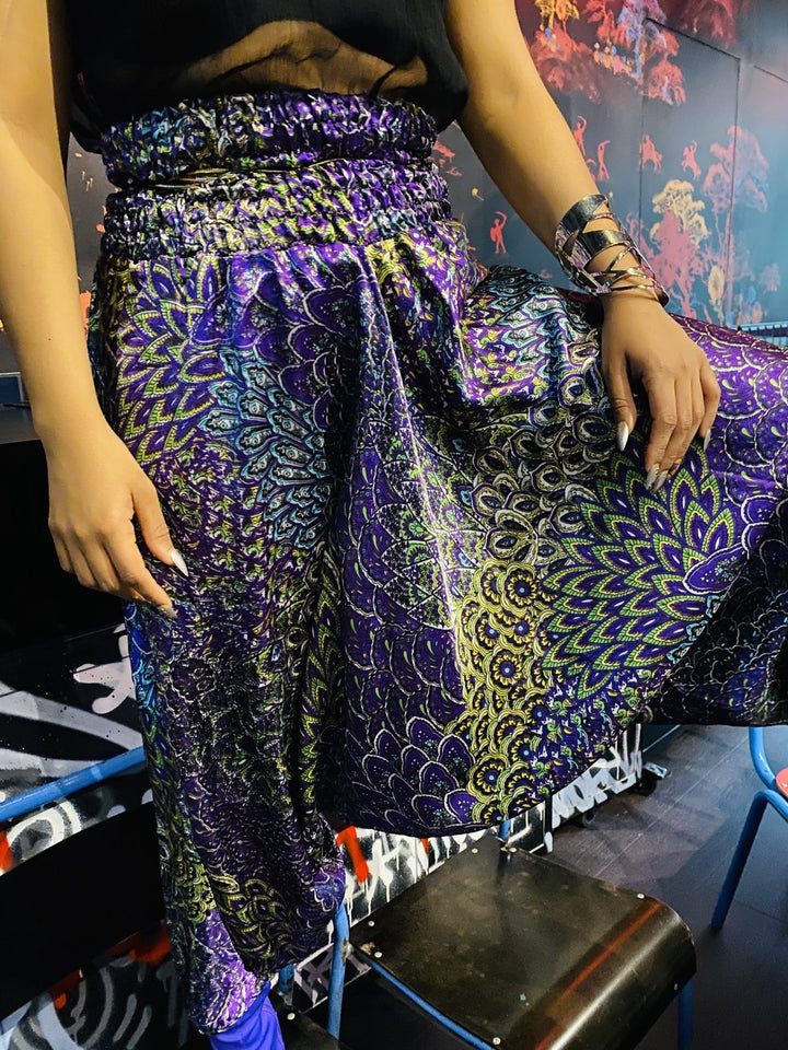 Silky Peacock Aladdin Trousers - One Wear Freedom 