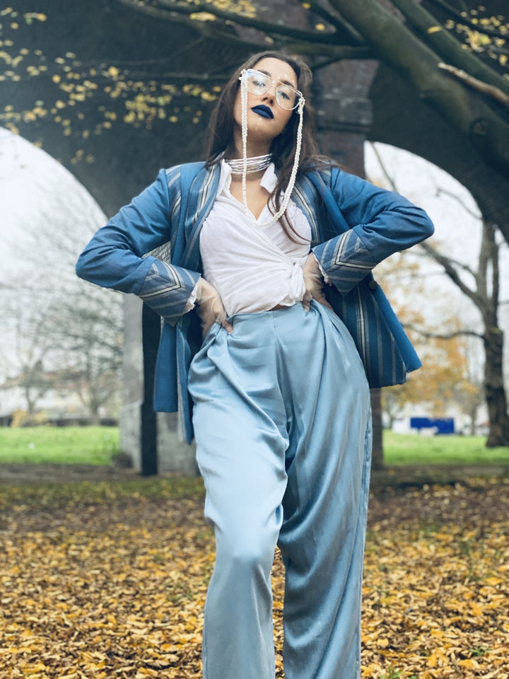Silver Grey Bombyx Mori Trousers - One Wear Freedom 