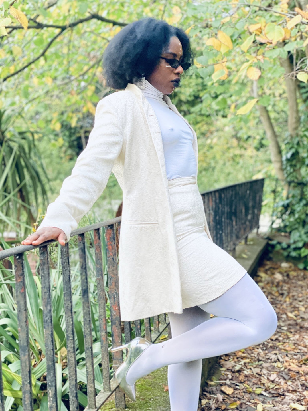Silver Paisley Mini Skirt + Long Blazer Suit - One Wear Freedom 