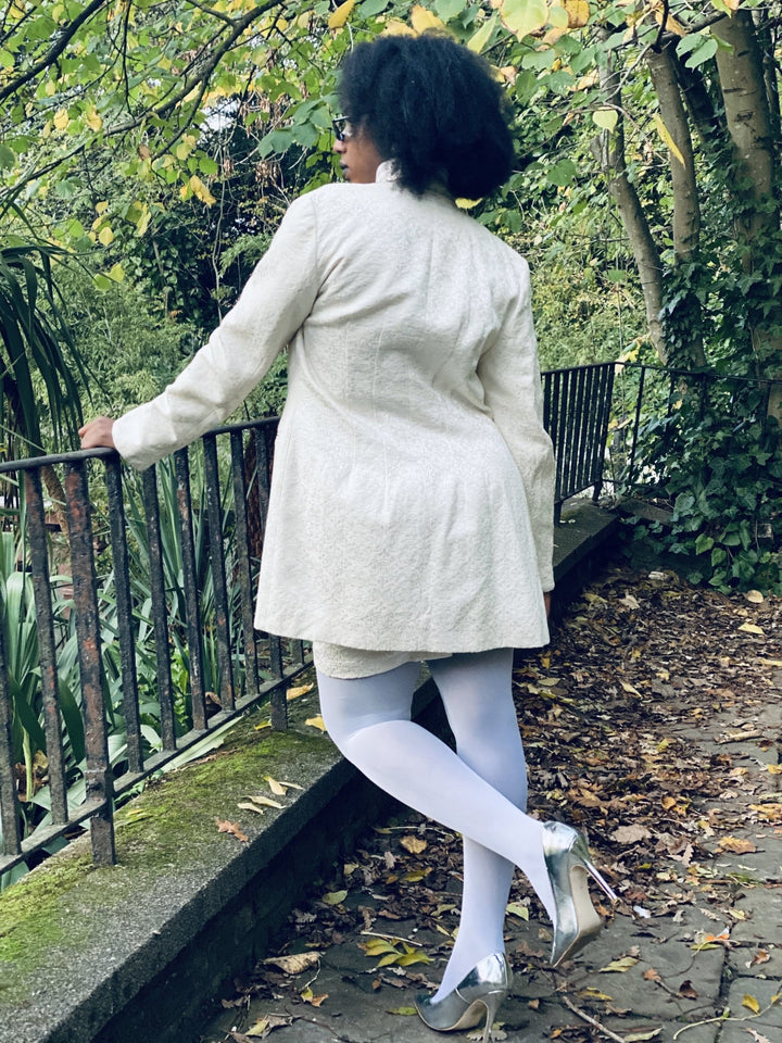 Silver Paisley Mini Skirt + Long Blazer Suit - One Wear Freedom 