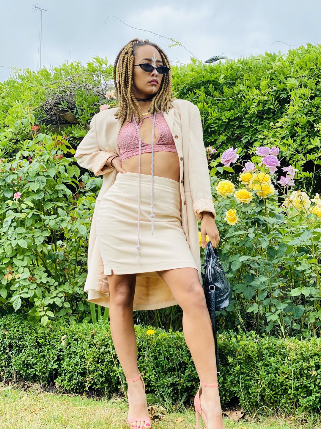 Silver Paisley Mini Skirt + Long Blazer Suit - One Wear Freedom 