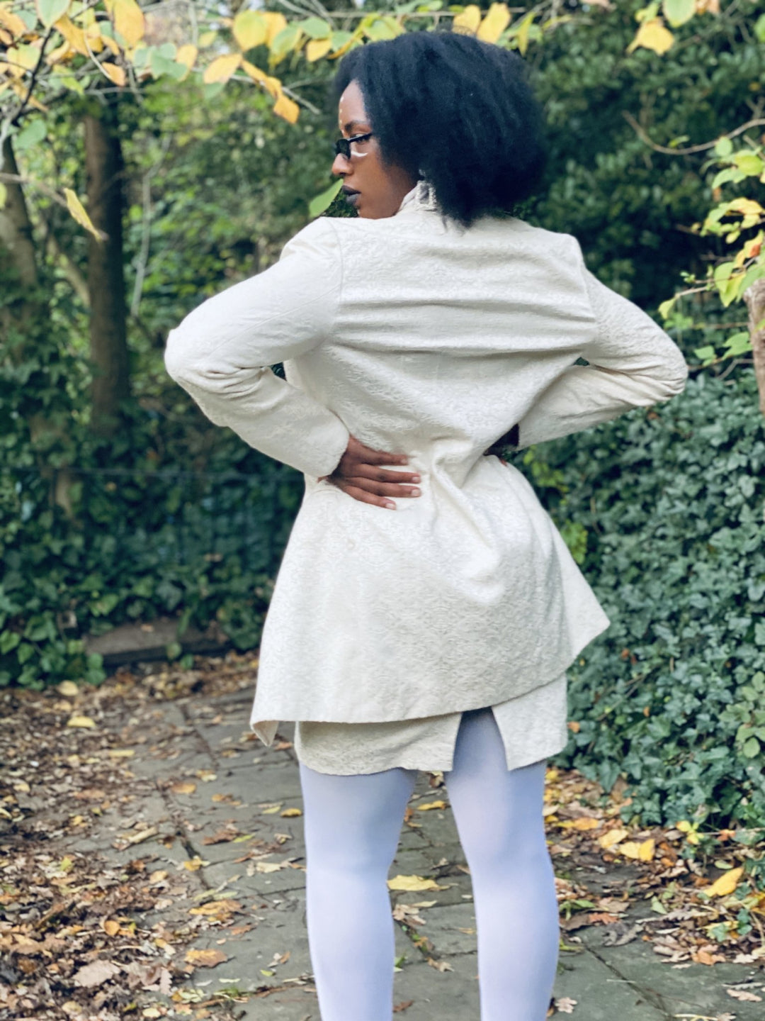 Silver Paisley Mini Skirt + Long Blazer Suit - One Wear Freedom 