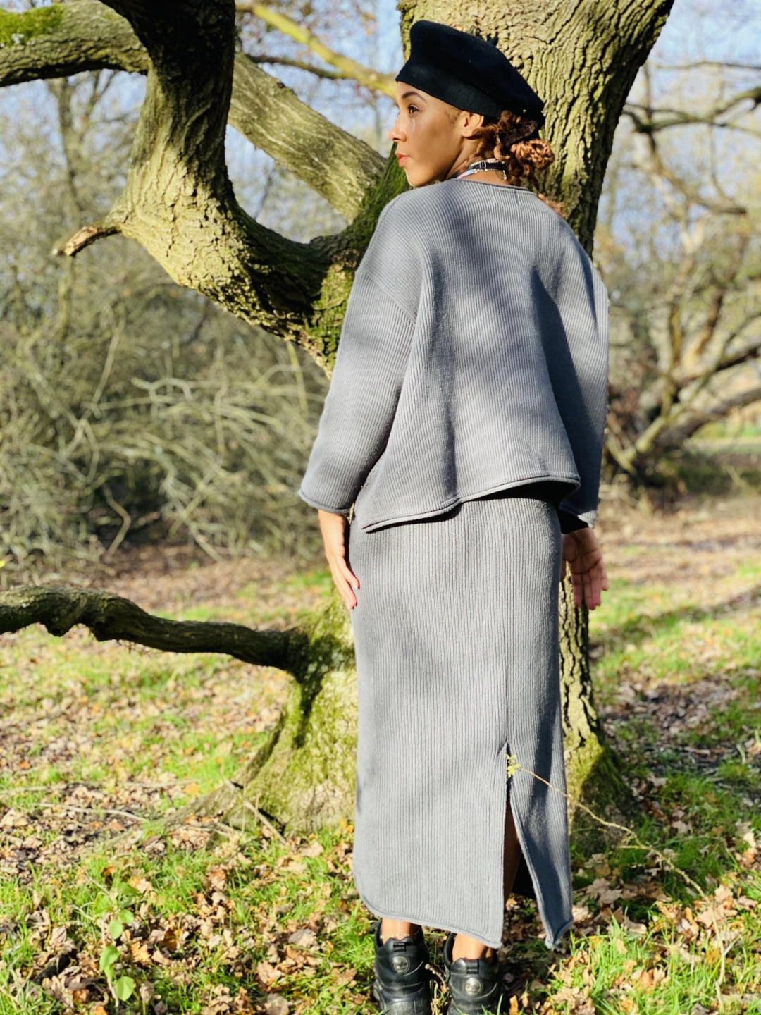 Smokey Ribbed Maxi Skirt + Semi-Crop Jumper Co-ord - One Wear Freedom 