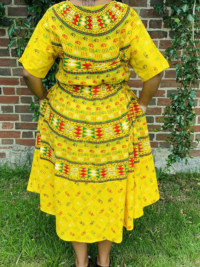Sunshine in Soweto Dress with Waist Belt + Headwrap - One Wear Freedom #product_tags#
