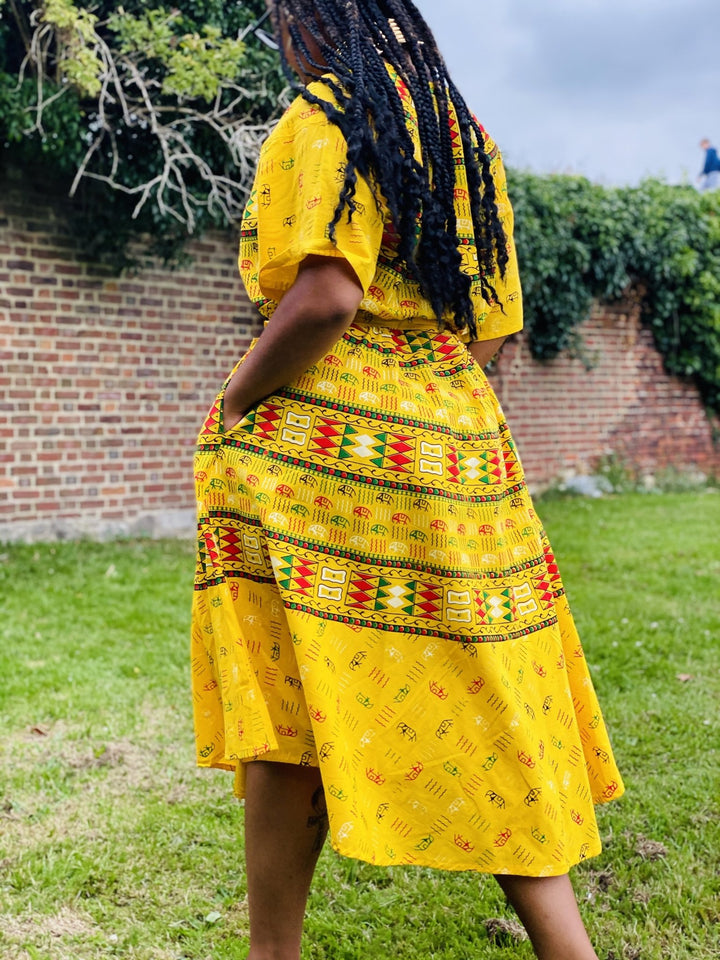 Sunshine in Soweto Dress with Waist Belt + Headwrap - One Wear Freedom 