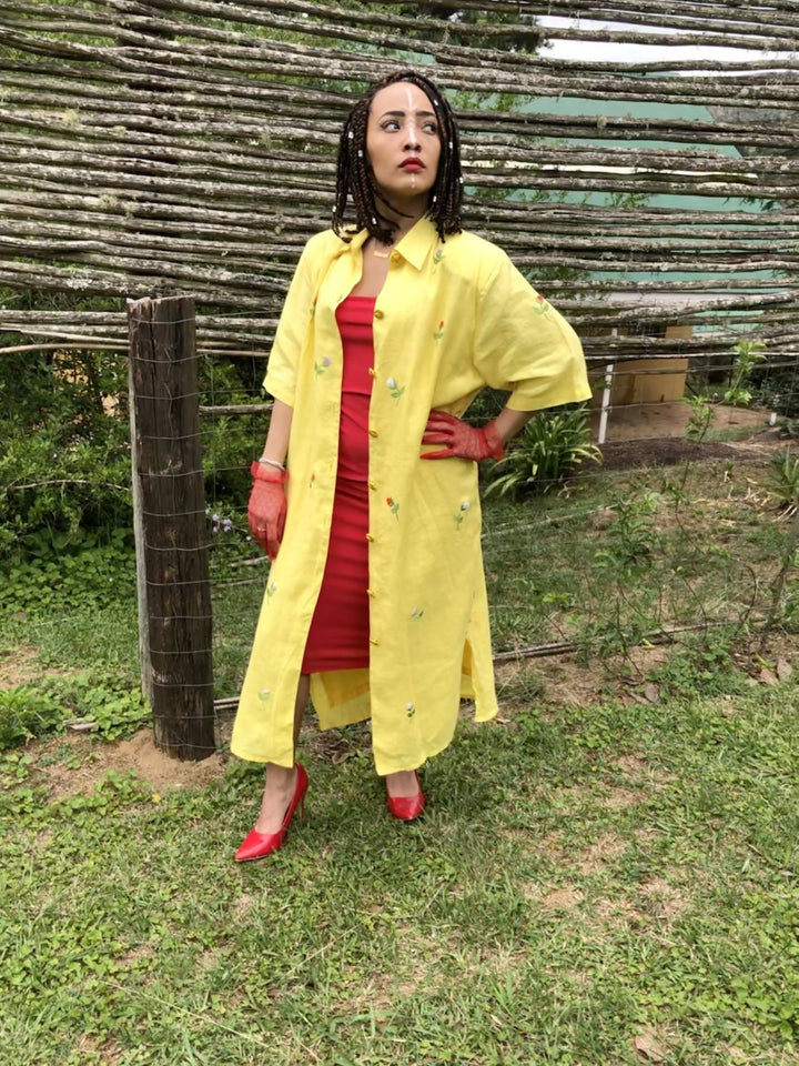 Sunshine + Roses Linen Jacket - One Wear Freedom 