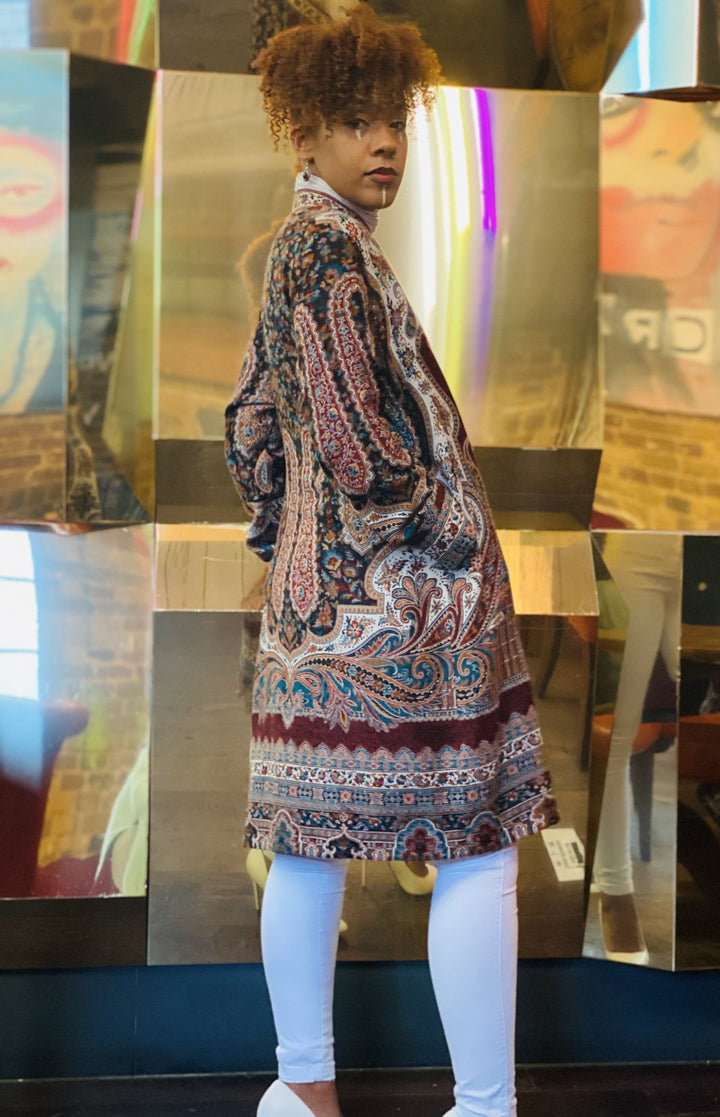 Traditional Scarlett Jacquard Pashmina Coat - One Wear Freedom 