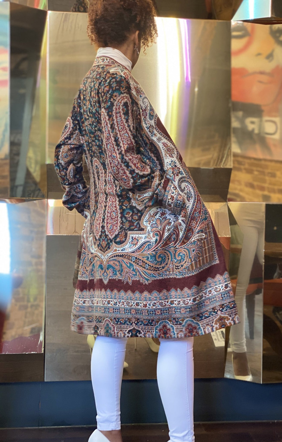 Traditional Scarlett Jacquard Pashmina Coat - One Wear Freedom 
